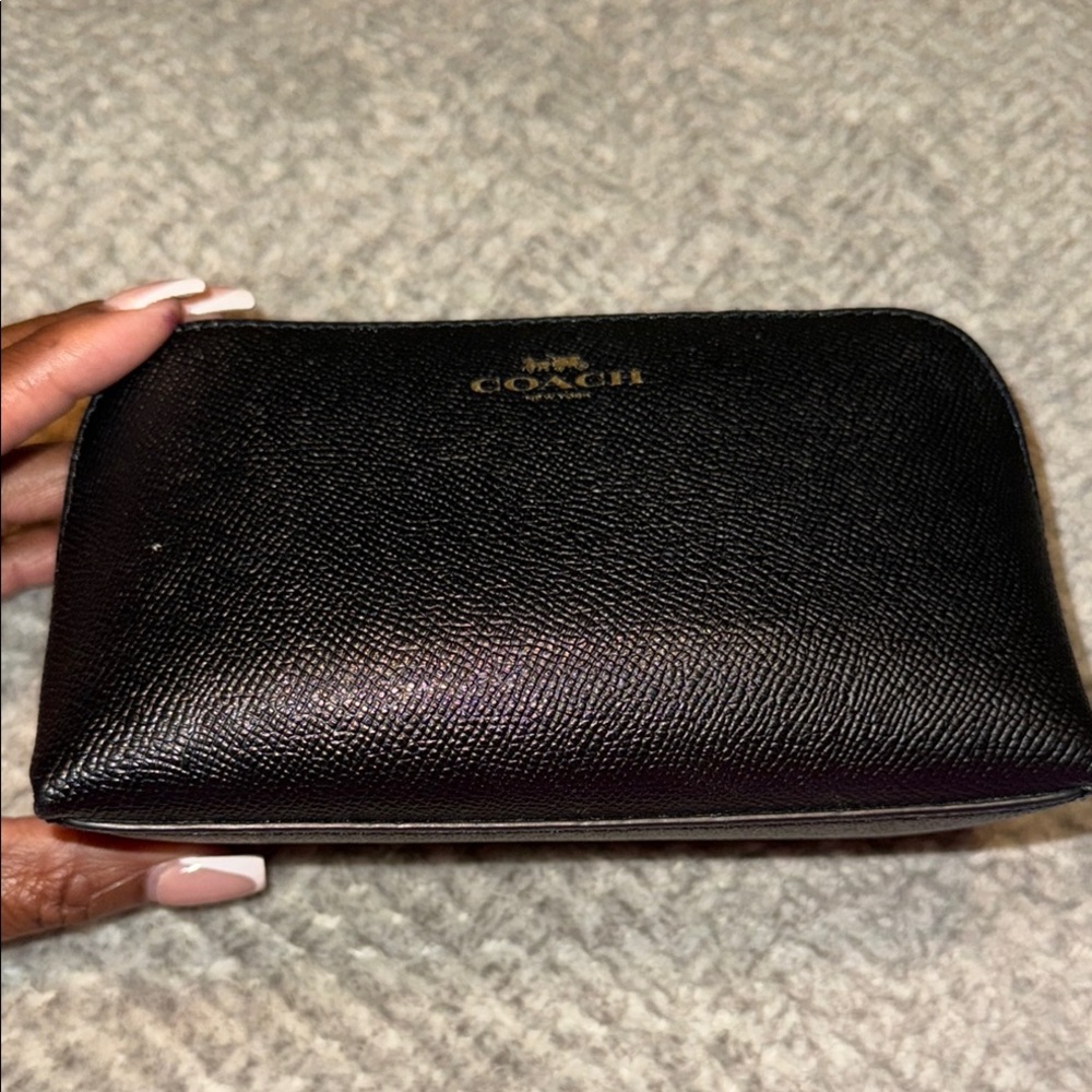 Coach Black Leather Make Up Bag